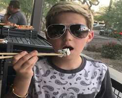 Ashton Rowland eating non vegetarian food Ashton Rowland eating non vegetarian food